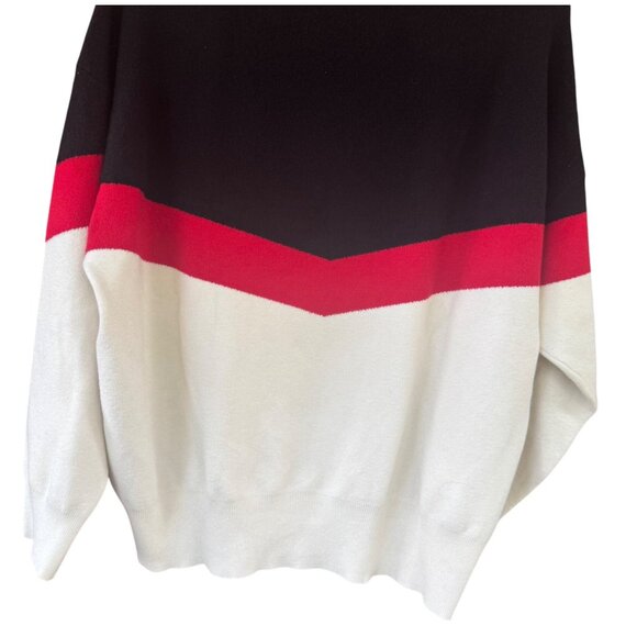 Ruti Women's Colorblock Sweater XL Black Red White Viscosa-Polyester Blend - Picture 5 of 9